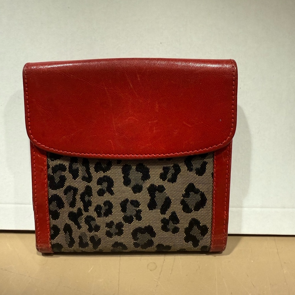 Fendi Red and Leopard Print Wallet - Picture 2 of 6